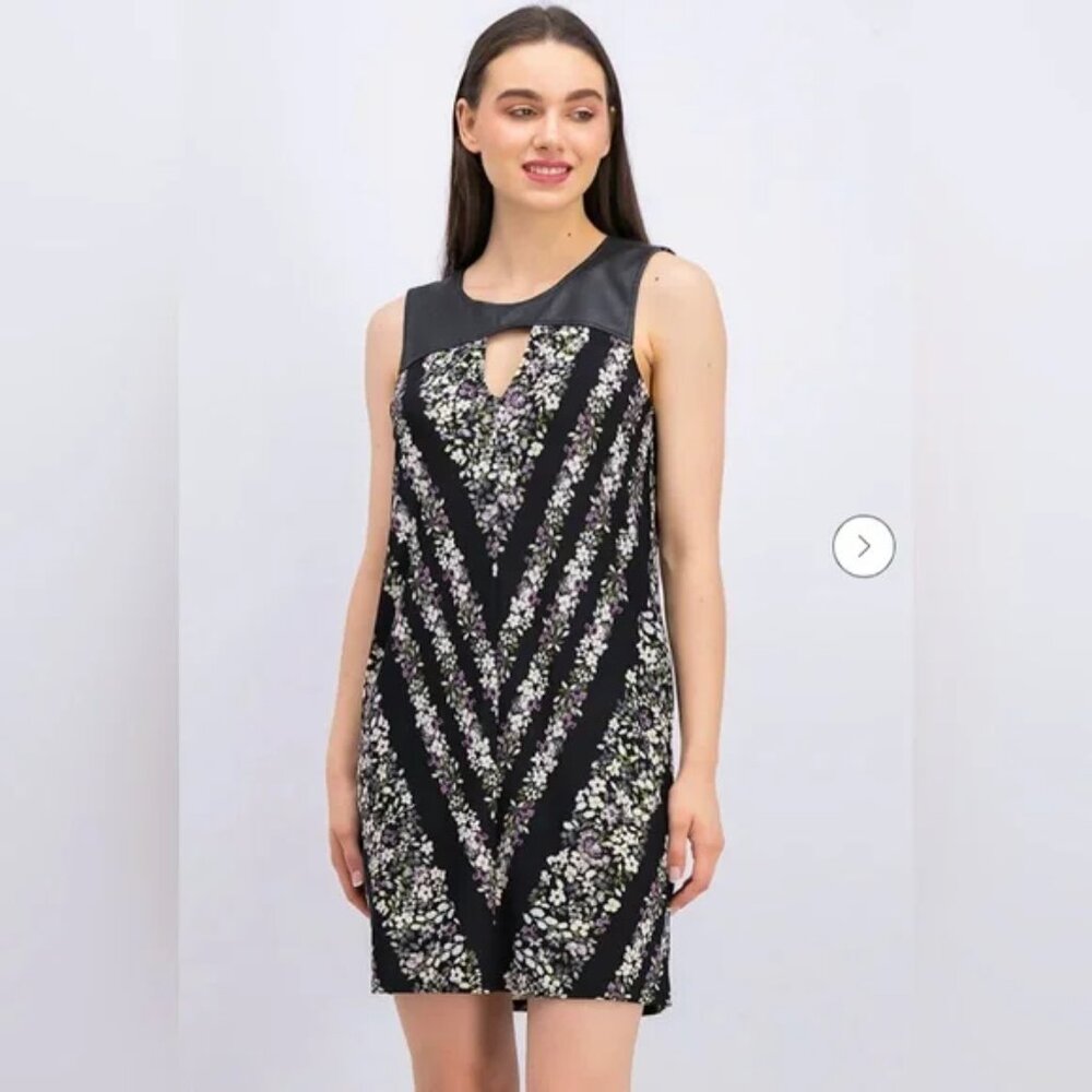 BCBGMaxAzria Floral Cutout Shift Mini Dress. Size XXS Fits Small